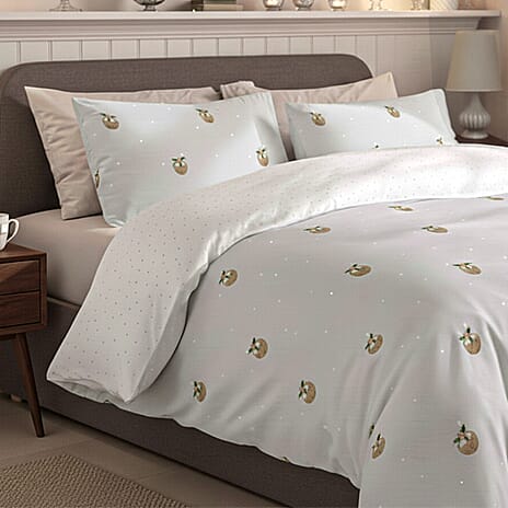 Copenhagen Home Fable Blue Duvet Cover Set - King - Brown
