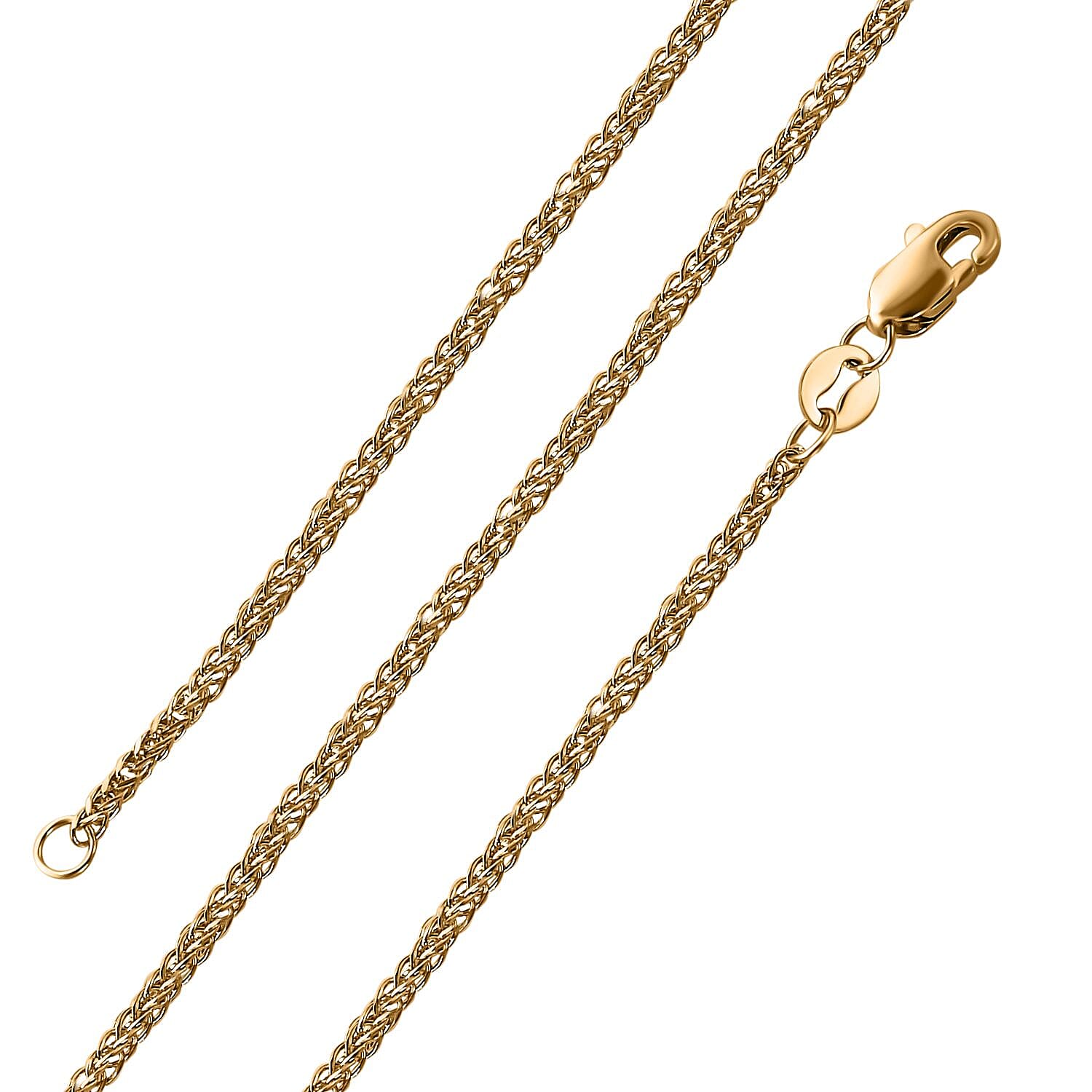 Royal Bali Collection - 9K Yellow Gold Spiga Necklace with Lobster Clasp (Size - 18)