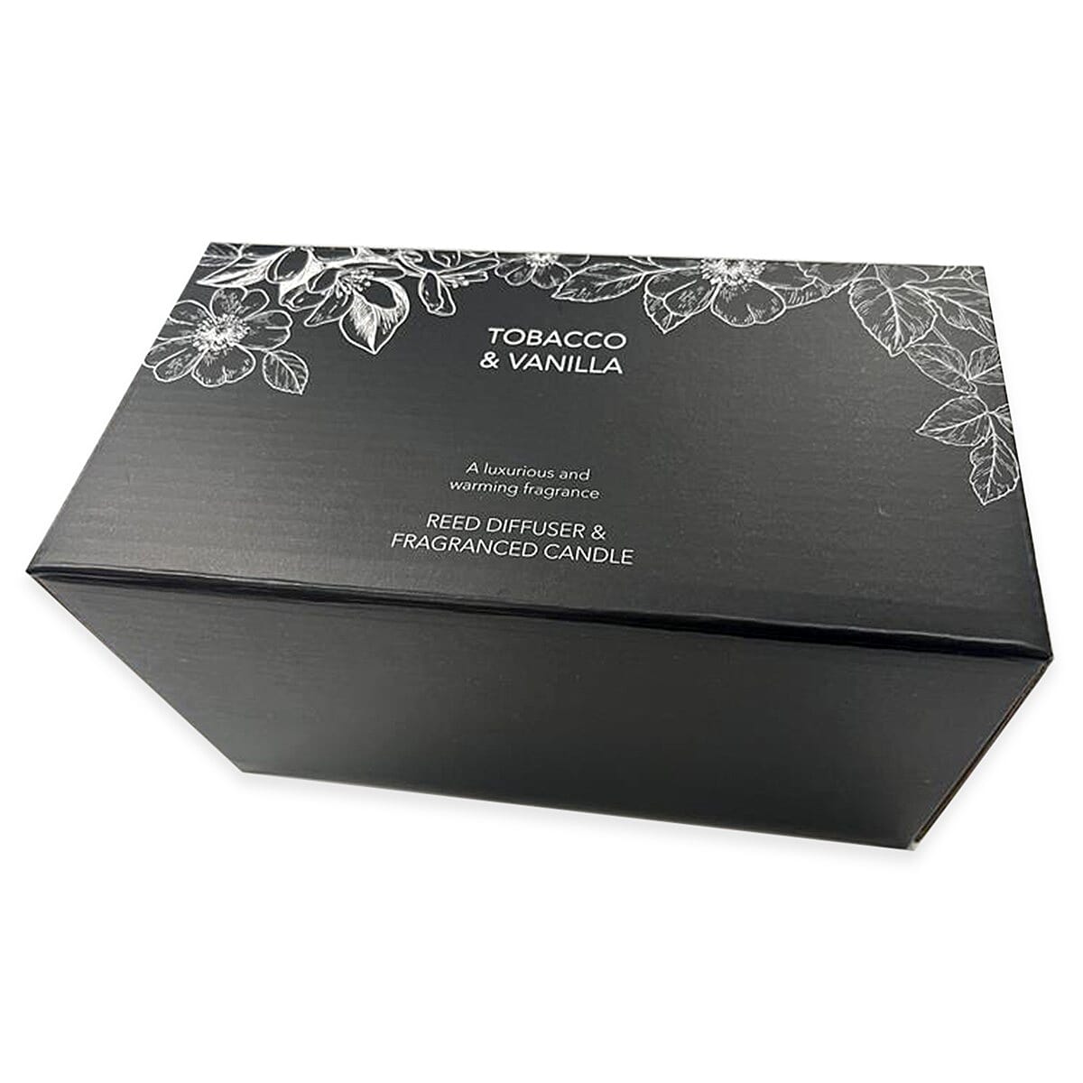 Laurelle Luxury Edition - Tobacco & Vanilla Fragranced Diffuser - 200ML With Reeds & Double Wick Jar Candle- 400 Grams (Upto 80 Hr Burn Time)