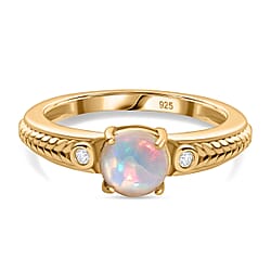 Solitaire Ring in Yellow Gold Overlay Sterling Silver