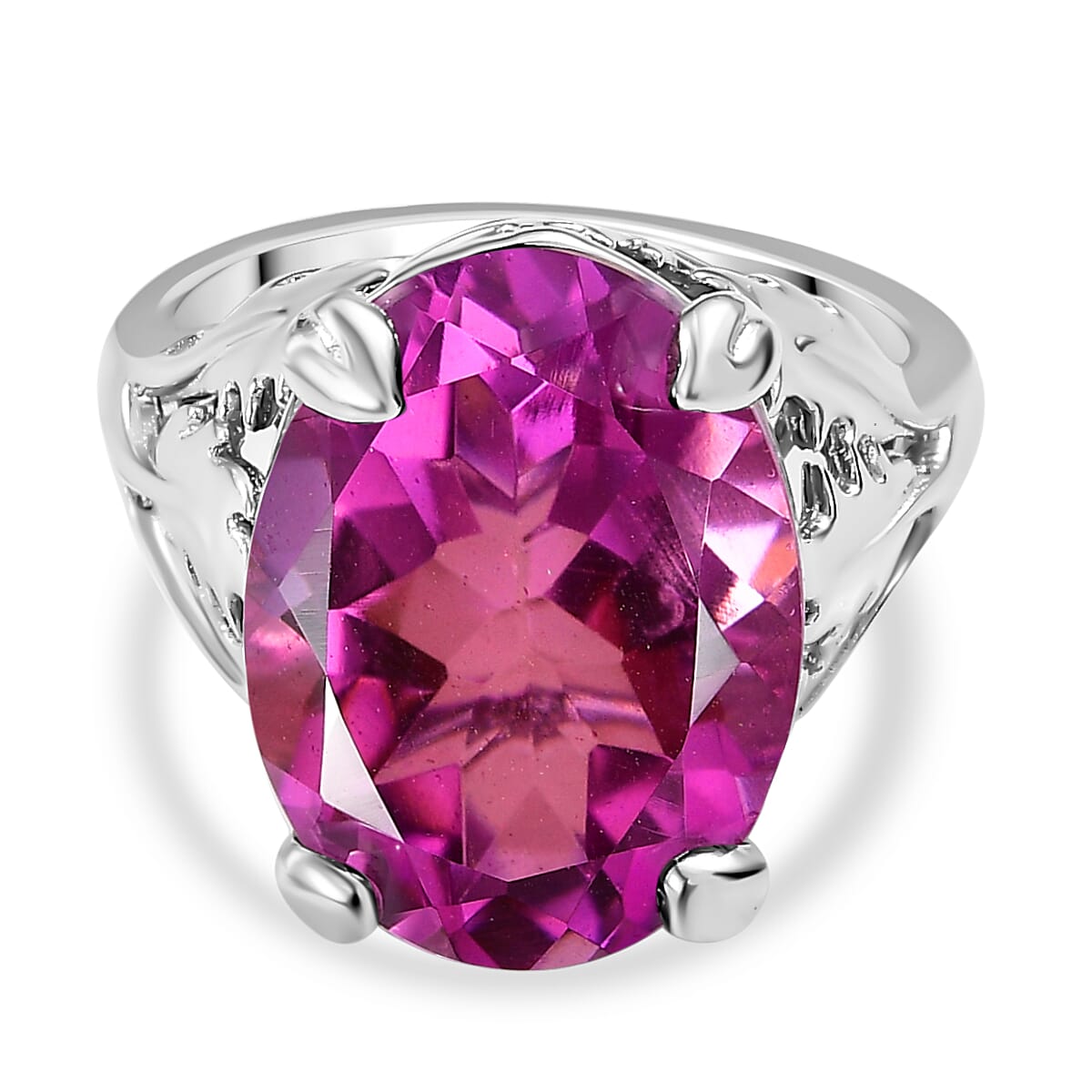 Radiant Orchid Triplet Quartz Solitaire Ring 9.66 Ct.