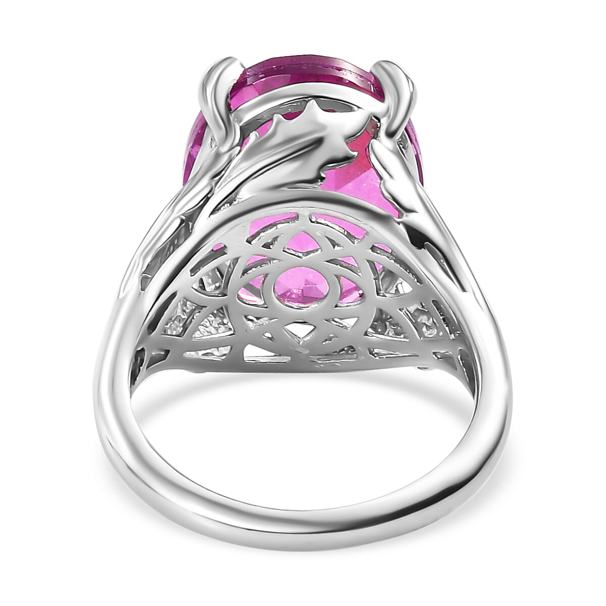 Radiant Orchid Triplet Quartz Solitaire Ring 9.66 Ct.