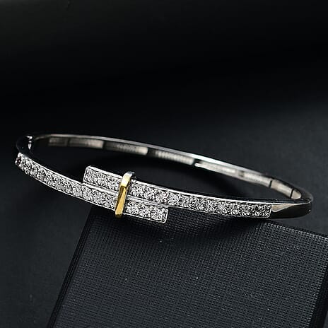 Designer Inspired White Diamond Bangle