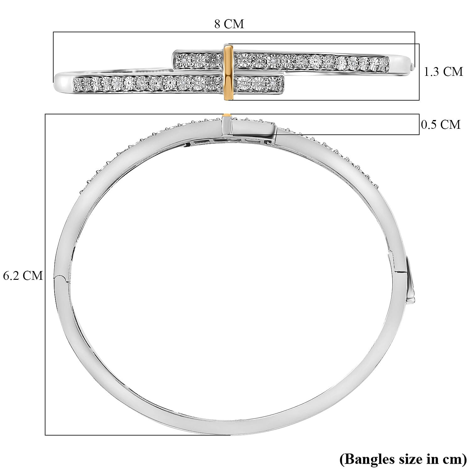 Designer Inspired White Diamond Bangle (Size 7.5) Designer Inspired White Diamond Bangle (Size 7.5)