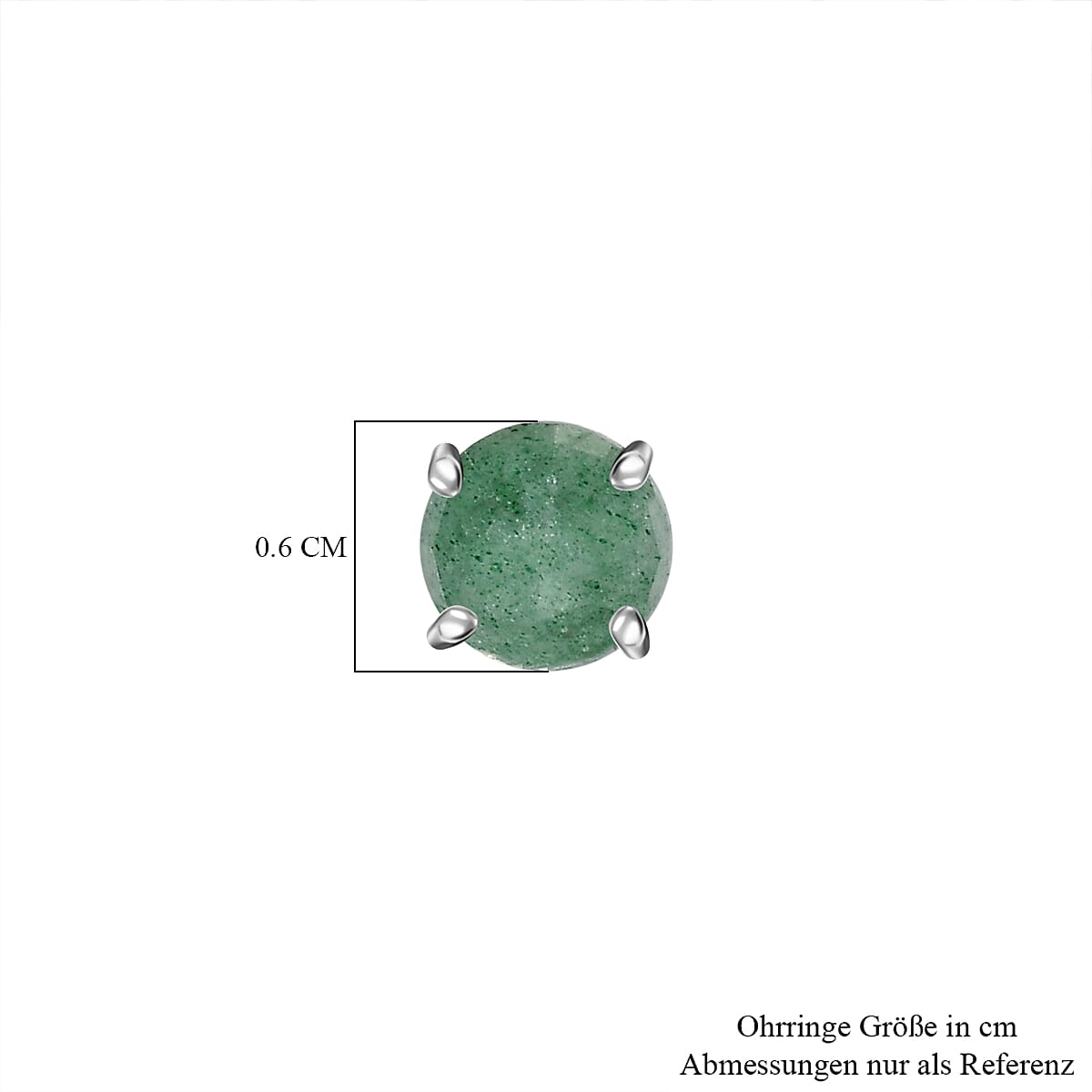 Emeraldine Quartz Solitaire Stud Push Post Earring in Platinum Overlay Sterling Silver 1.93 Ct.