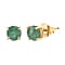 Green Quartz Solitaire Stud Earrings in Gold Overlay Sterling Silver 1.93 Ct.