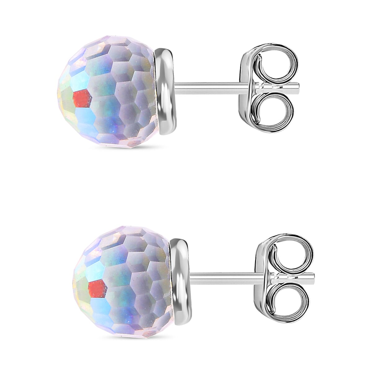 Opportunity Buy - Swarovski AB Crystal Earring With Push Back in Sterling Silver 6.54 Ct.