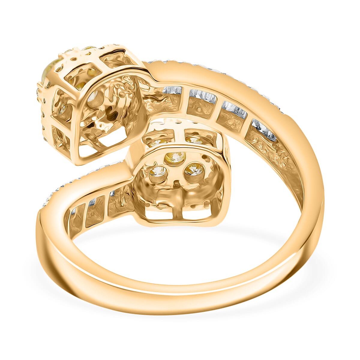 EXTREME RARE FIND - SGL Certified 9K Yellow Gold Natural Yellow & White Diamond Ring 1.01 Ct.