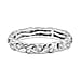 Diamond Band Ring in Rhodium Overlay Sterling Silver