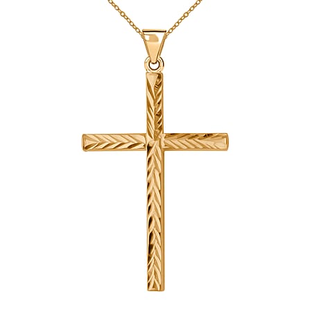 Gold Plated Sterling Silver Cross Pendant With Chain