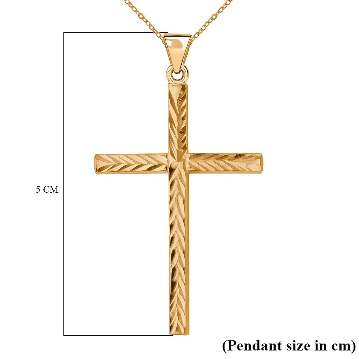 Gold Plated Sterling Silver Cross Pendant With Chain