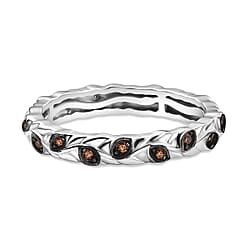 Diamond Band Ring in Rhodium Overlay Sterling Silver