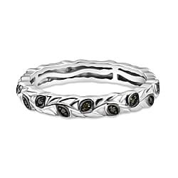 Diamond Band Ring in Rhodium Overlay Sterling Silver