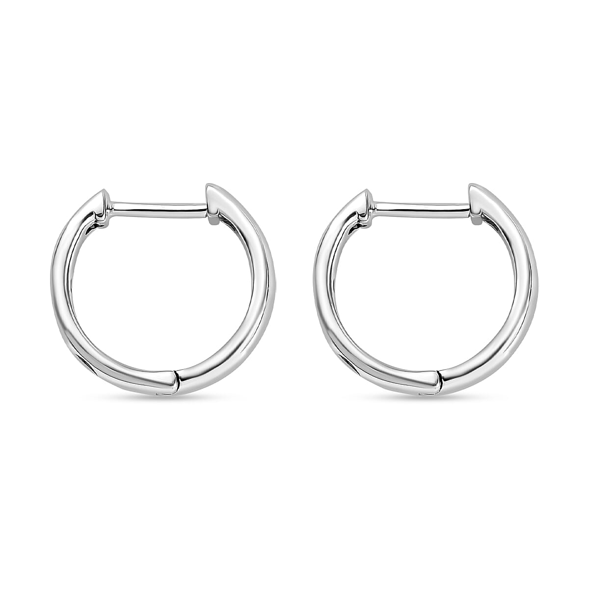 Black Diamond Hoop Earrings in Platinum Overlay