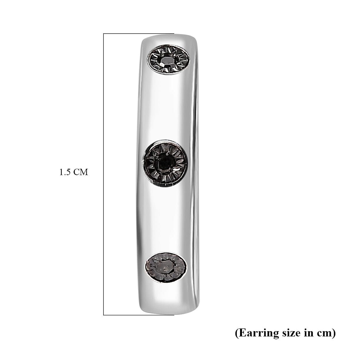 Black Diamond Hoop Earrings in Platinum Overlay