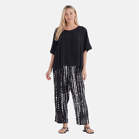 - Maisi Printed Co-ord Set (Size M) - Black