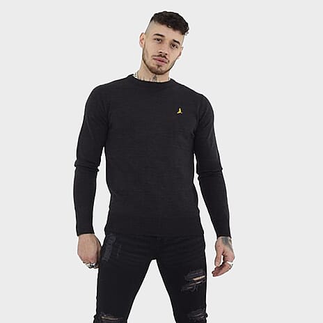 Brave Soul Acrylic Knitted Jumper - Jet Black