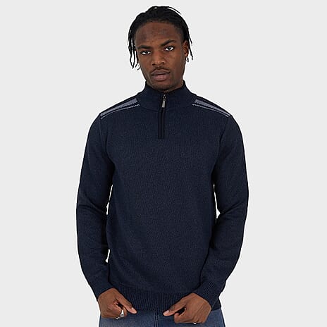 Brave Soul Knitted Jumper - Navy