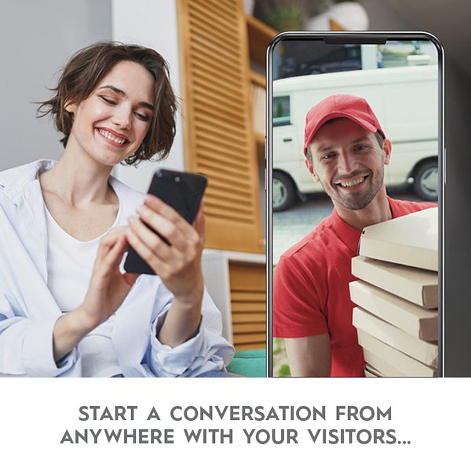 ONE TIME DEAL - Alpina Smart Home Wireless Bell with Camera - Doorbell - WiFi - Video - Full HD - Intercom - Night Vision - Motion Sensor