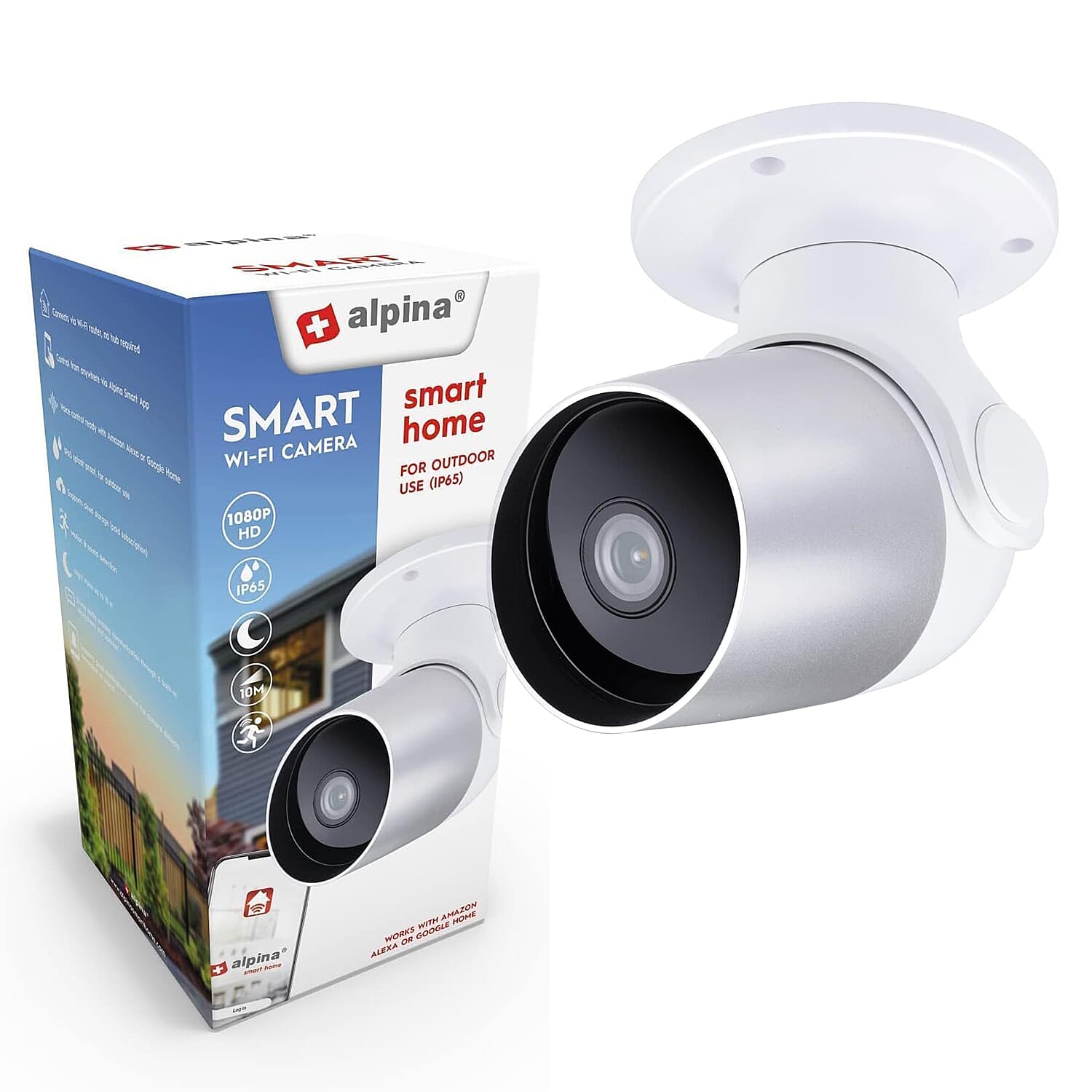 One Time Deal - Alpina Smart Wi-fi Outdoor Full HD 1080p IP Camera 230V - with EU Plug