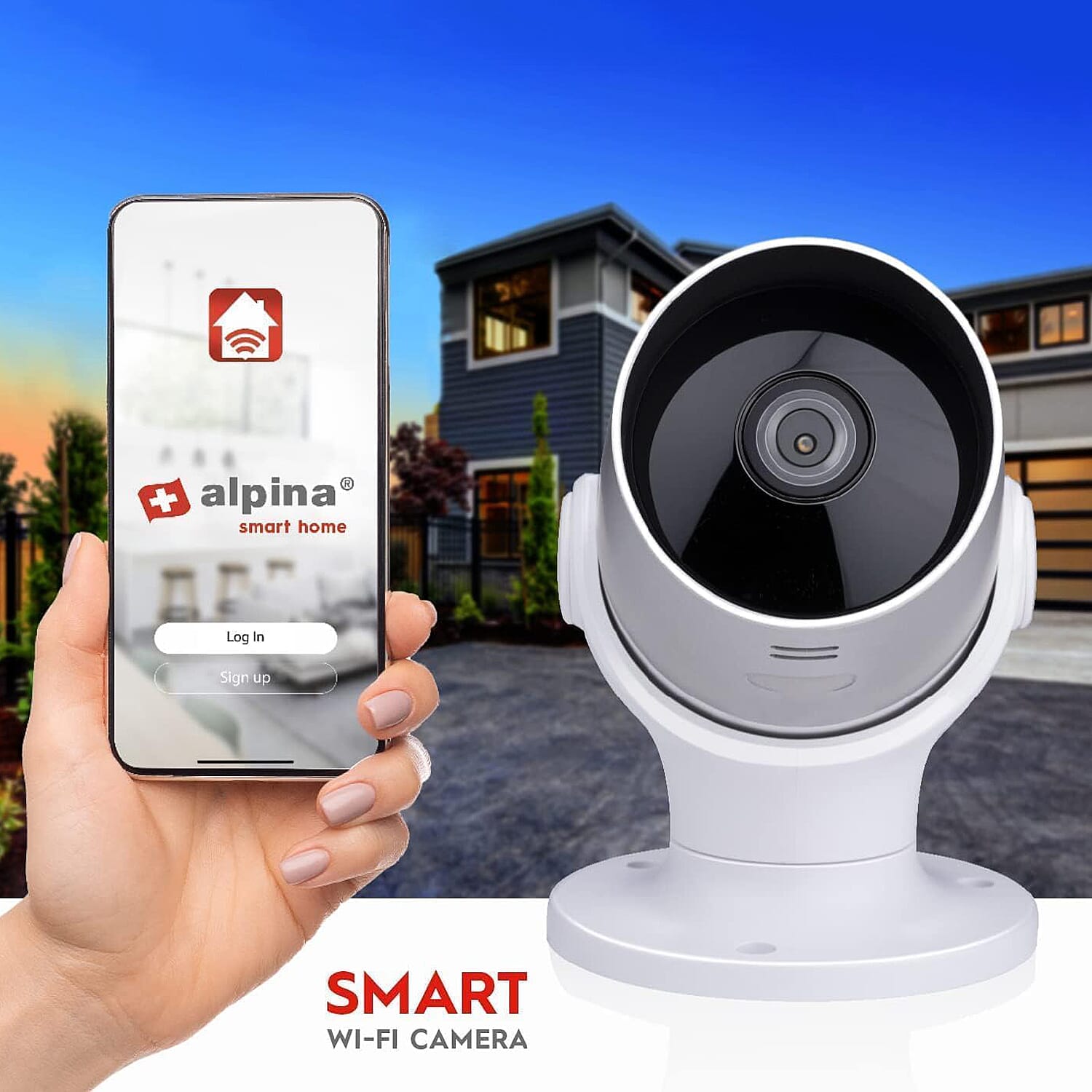 One Time Deal - Alpina Smart Wi-fi Outdoor Full HD 1080p IP Camera 230V - with EU Plug