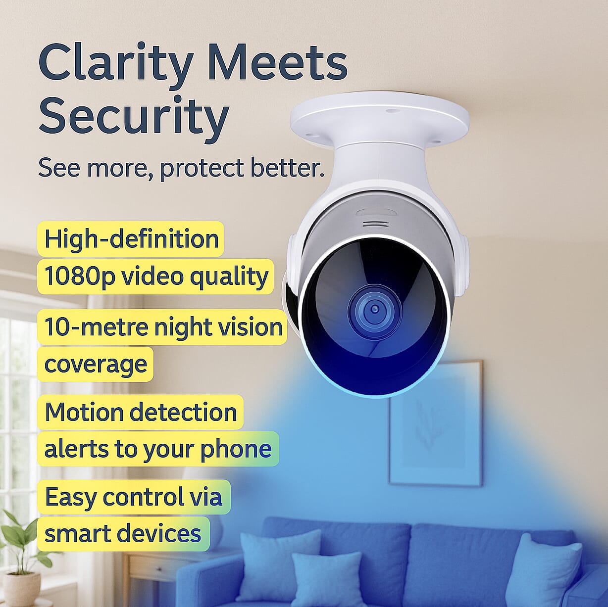 One Time Deal - Alpina Smart Wi-fi Outdoor Full HD 1080p IP Camera 230V - with EU Plug