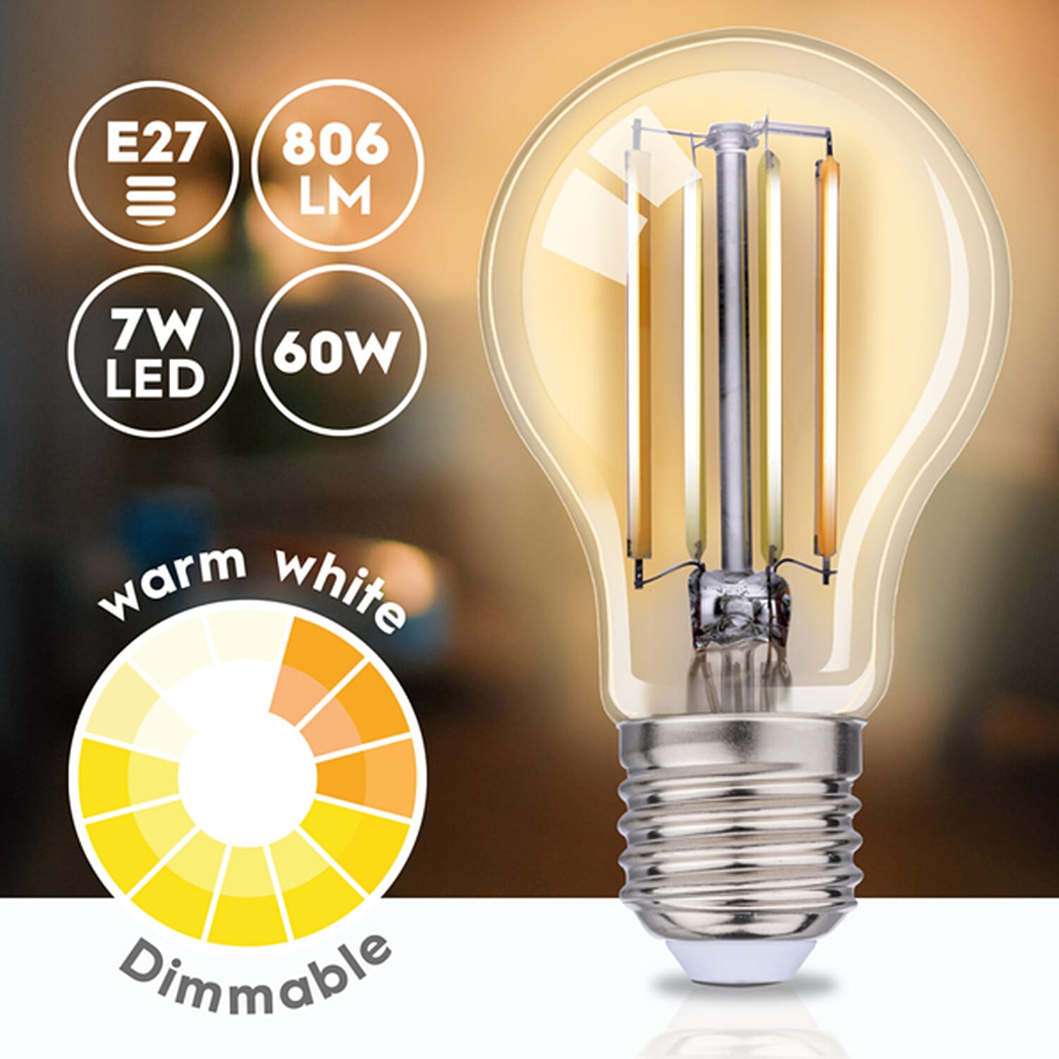 Alpina RGB Smart Wi-Fi Bulb E27 7W - Retro Style