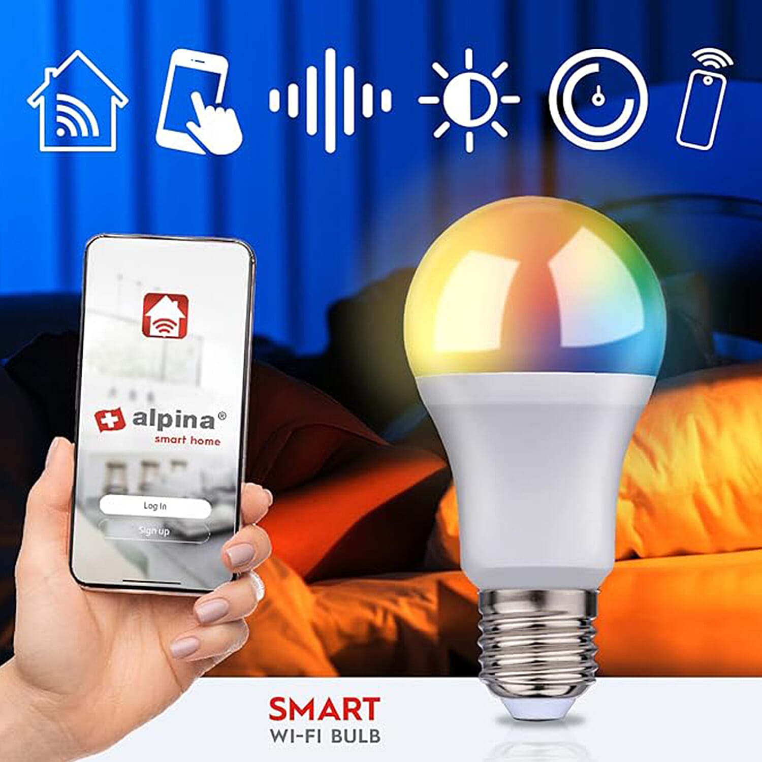 Alpina RGB Smart Wi-Fi Bulb E27 9W - White