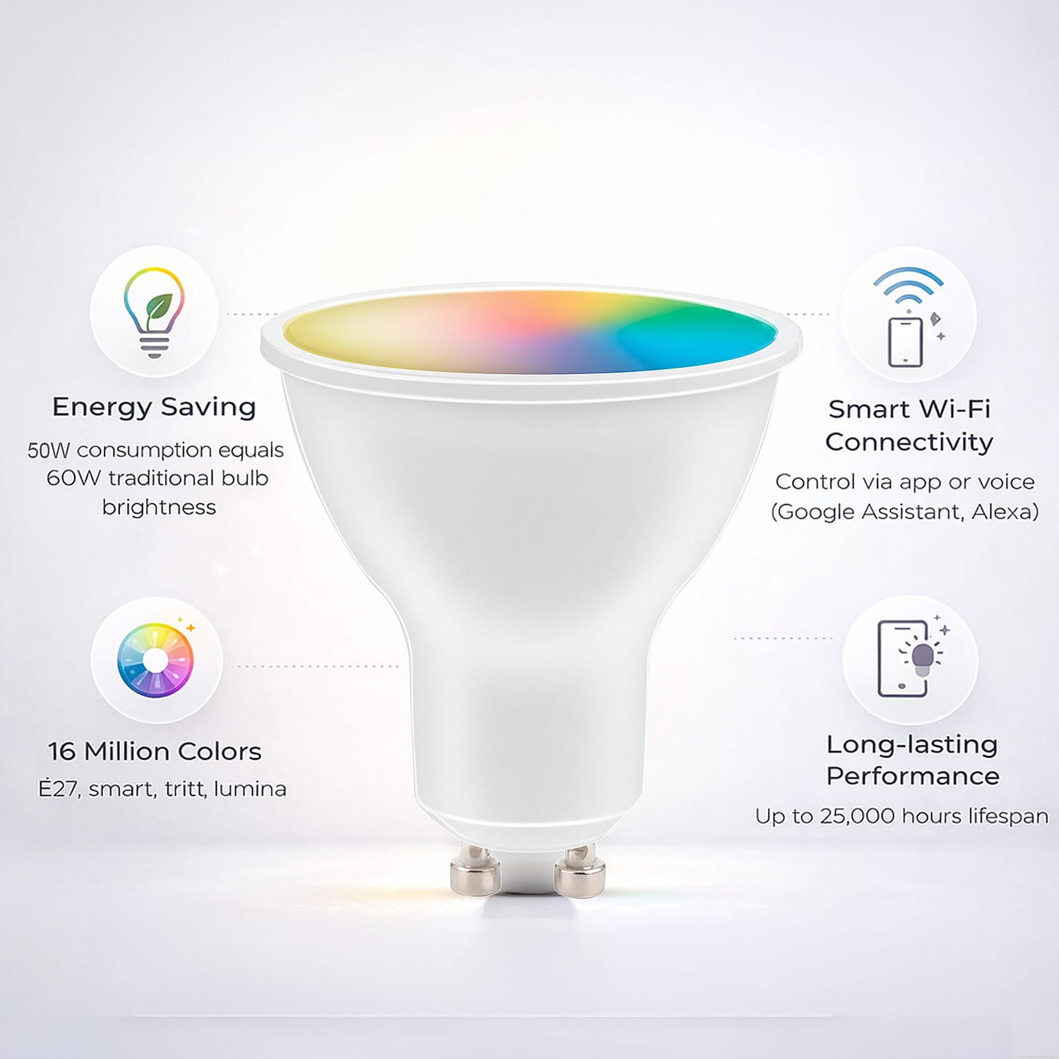 Alpina RGB Smart Wi-Fi Bulb GU10 4.9W - White