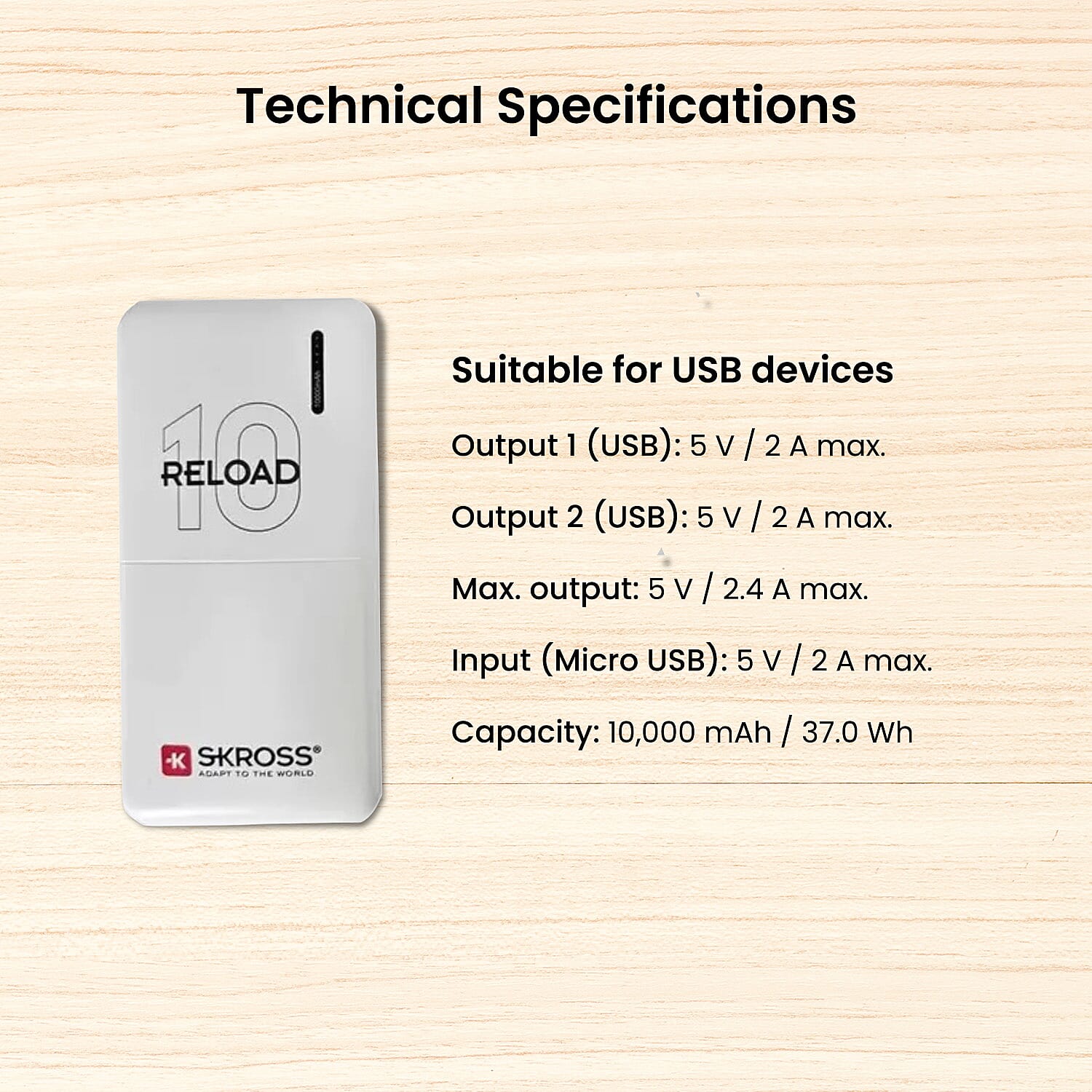 Power Bank - Recharge Devices. Compact, Sleek, Stylish - 10 000 mAh