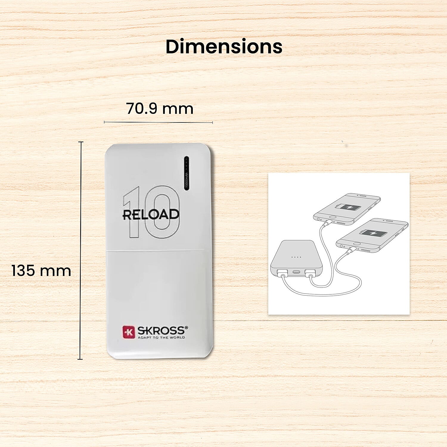 Power Bank - Recharge Devices. Compact, Sleek, Stylish - 10 000 mAh