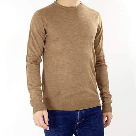 Brave Soul Crew Neck Jumper (Size XL) - Beige