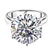 Moissanite Solitaire Ring in Platinum & Rhodium Overlay Sterling Silver