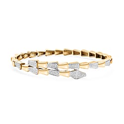 Year Of The Snake - Designer Inspired Serpent White Diamond Bangle