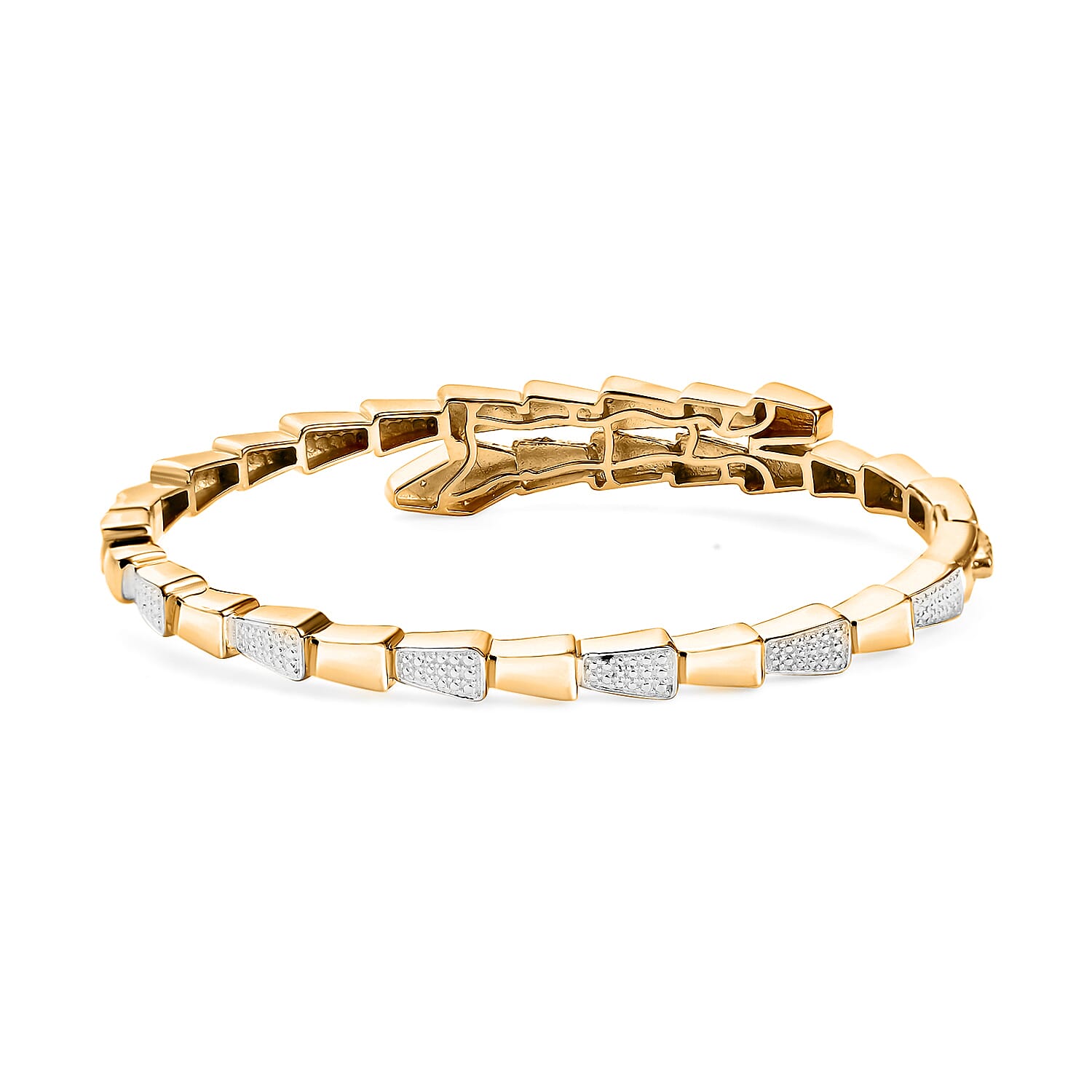 Year Of The Snake - Designer Inspired Serpent White Diamond Bangle Year Of The Snake - Designer Inspired Serpent White Diamond Bangle