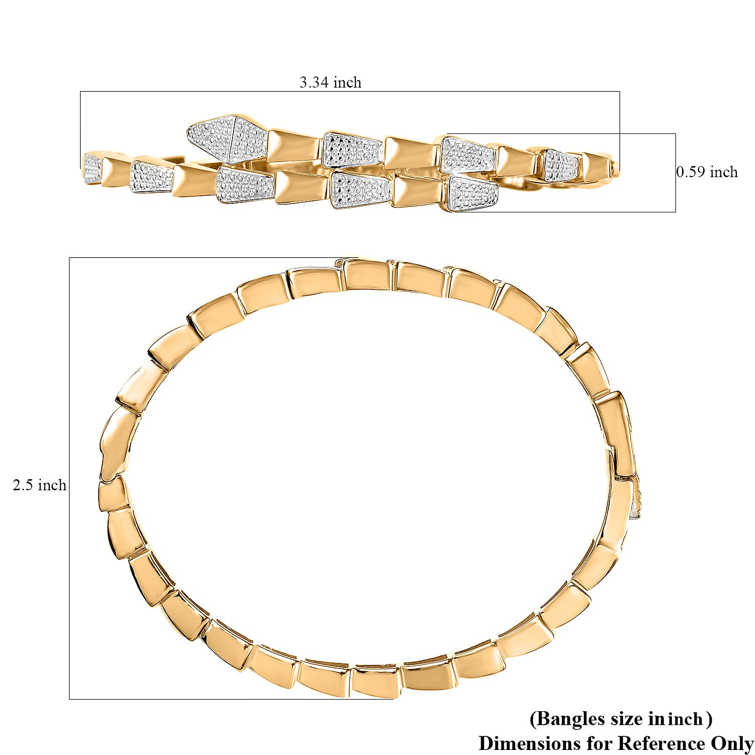 Year Of The Snake - Designer Inspired Serpent White Diamond Bangle Year Of The Snake - Designer Inspired Serpent White Diamond Bangle