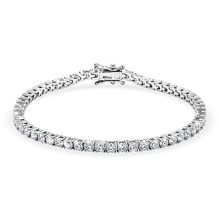 RADIANTA GRA Certified Moissanite D-VVS1 Line Bracelet in Rhodium Overlay Sterling Silver 8 Inch RADIANTA GRA Certified Moissanite D-VVS1 Line Bracelet in Rhodium Overlay Sterling Silver 8 Inch