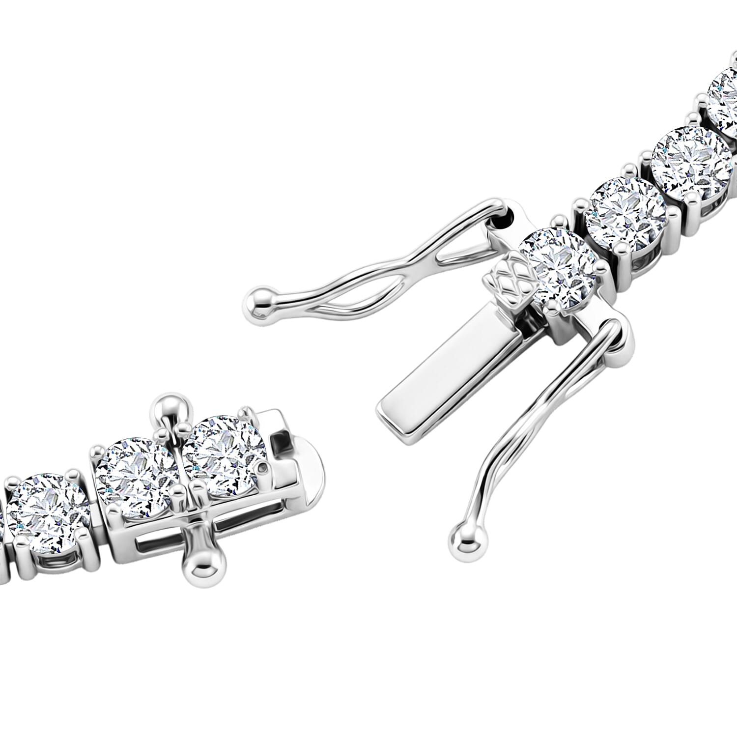 RADIANTA Moissanite - GRA Certified D-VVS1 Moissanite Line Bracelet (Size - 7.5) in Rhodium Overlay Sterling Silver 6.22 Ct.