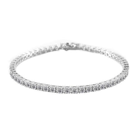 RADIANTA GRA Certified Moissanite D-VVS1 Line Bracelet in Rhodium Overlay Sterling Silver 7.5 Inch RADIANTA GRA Certified Moissanite D-VVS1 Line Bracelet in Rhodium Overlay Sterling Silver 7.5 Inch