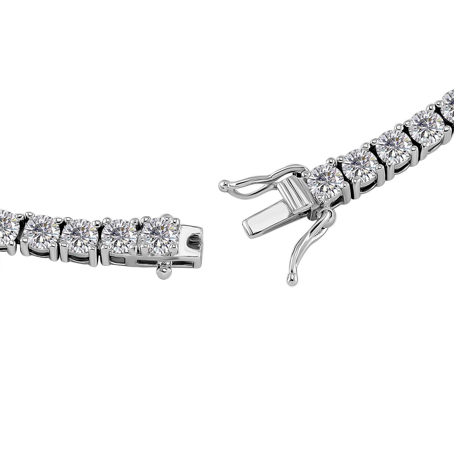 RADIANTA Moissanite - GRA Certified D-VVS1 Moissanite Line Bracelet (Size - 8) in Rhodium Overlay Sterling Silver 6.67 Ct.