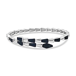 Year Of The Snake - Designer Inspired Serpent White Diamond Bangle