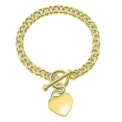   NY Close Out - Designer Inspired Heart Bracelet (Size - 7.5) Yellow