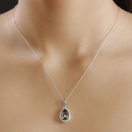 Rhapsody 950 Platinum AAAA Turkizite (4.03 Ct) with Natural White Diamond (0.32 Ct)  (VS-E-F) Pendant 4.35 Ct.