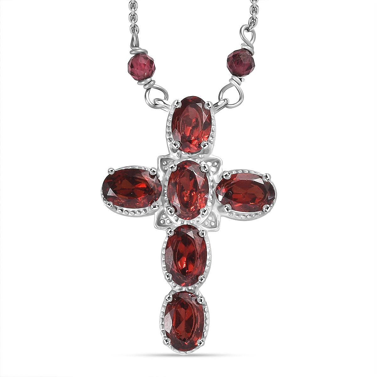 Red Garnet Necklace (Size - 20) 6.80 Ct.
