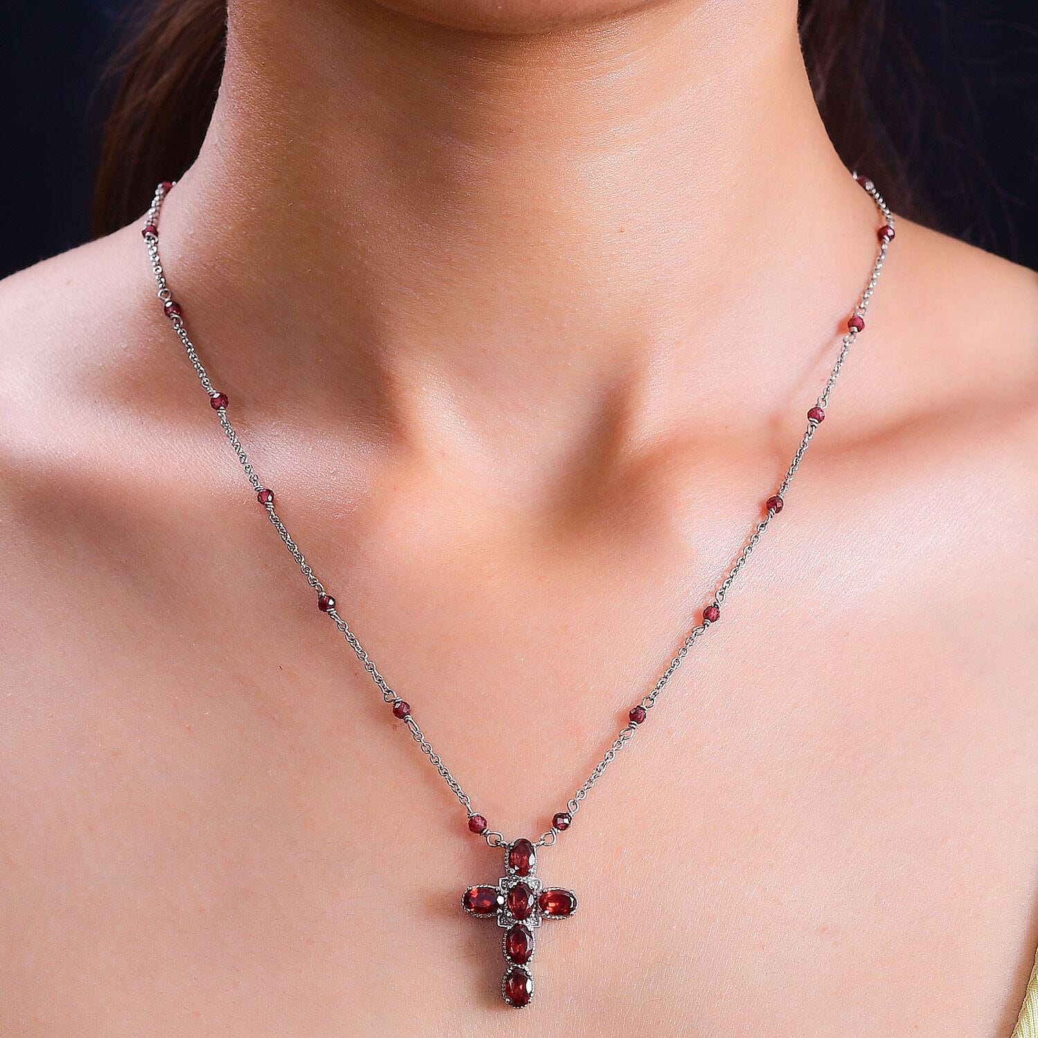 Red Garnet Necklace (Size - 20) 6.80 Ct.