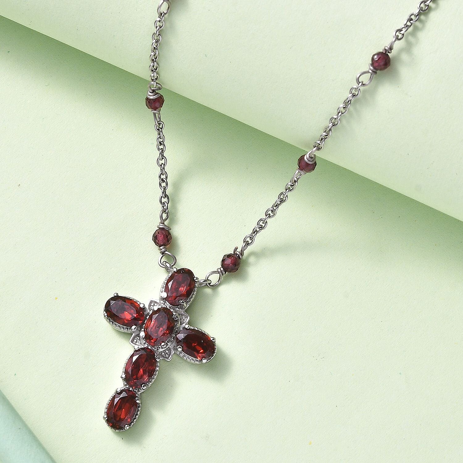 Red Garnet Necklace (Size - 20) 6.80 Ct.