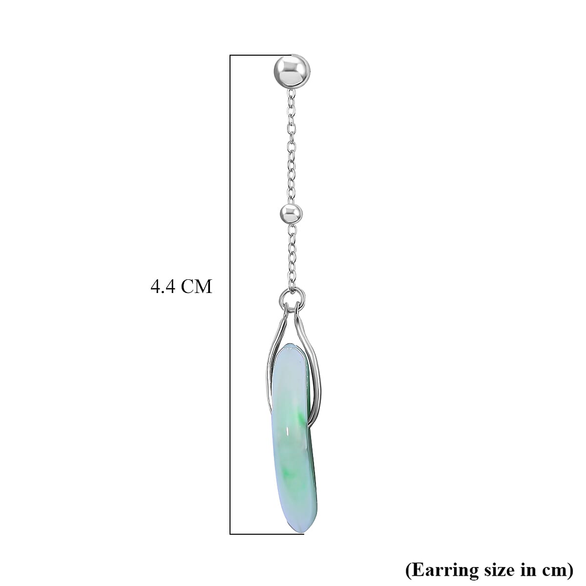 Natural Type A Bi Colour Burmese Jadeite Jade Buckle Earrings With Push Back in Rhodium Overlay Sterling Silver 35.80 Ct.