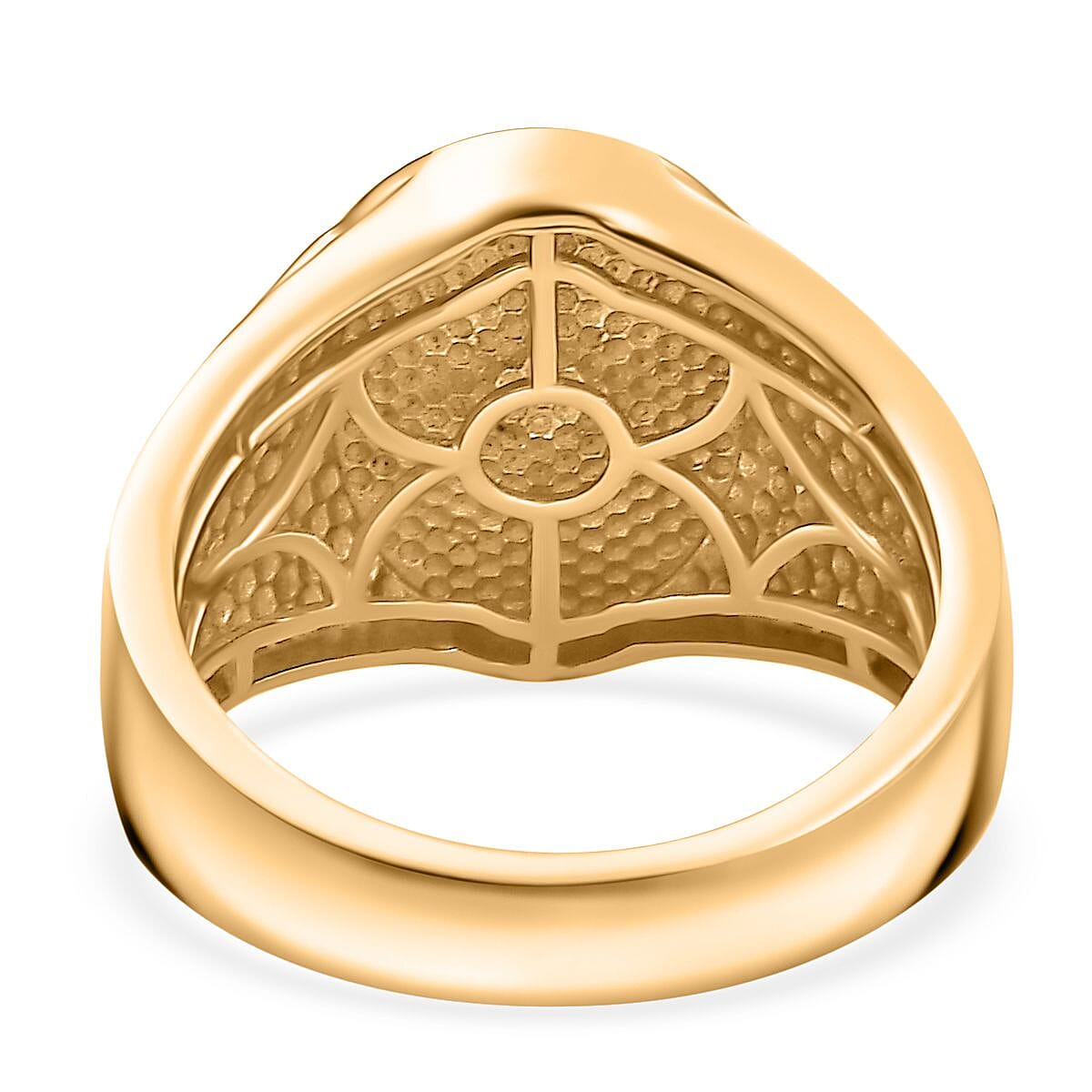 Natural White Diamond Eagle Ring in Gold Bond