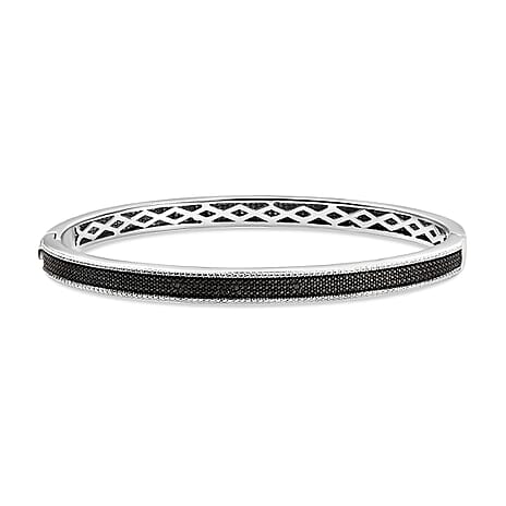One to Own - Designer Inspired Closeout Deal - Black Diamond Full Bangle (Size 7.5)