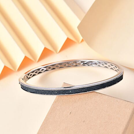 One to Own - Designer Inspired Closeout Deal - Blue Diamond Full Bangle (Size 7.5)
